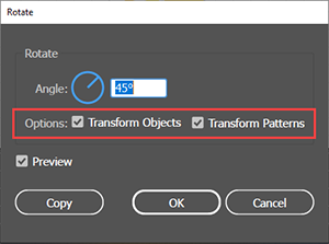 Rotate Tool Pattern Settings Screenshot