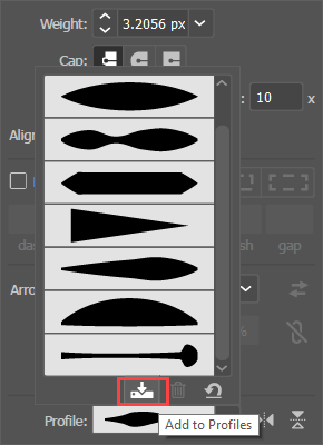 How to save a Stroke profile preset.