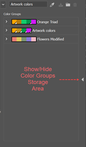 Recolor Artwork dialog's Color Groups area 