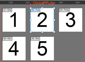 Illustration showing the Artboard Editing Mode with Global Ruler.