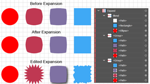 Illustration of Expanding and editing a Blend