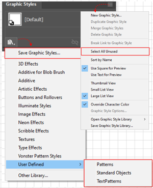 Illustration of the Menus involved in Creating a User Defined Library