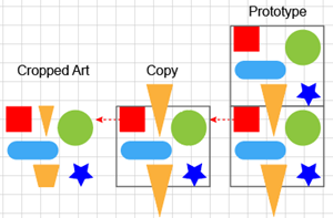 Illustration of cropping Art from a Complete Repeating Tile in the Prototype