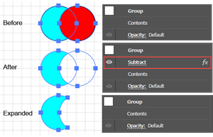 Illustration of how Pathfinder Effects look in the Appearance Panel