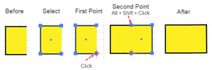 Illustration of how to use Reflection and Copying to draw a bilaterally symmetrical figure.