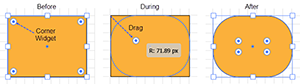 Simultaneously change the Curvature of all Corner Widgets with the Direct Selection tool in Adobe Illustrator.