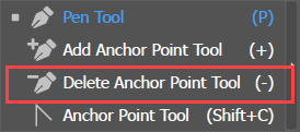 Screen shot of the Delete Anchor Point tool