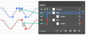 Illustration of what happens when you Direct Select an Anchor Point or a Path Segment